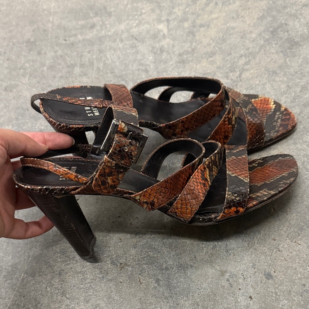Stuart Weitzman Snakeskin Pattern Sandals - image 2